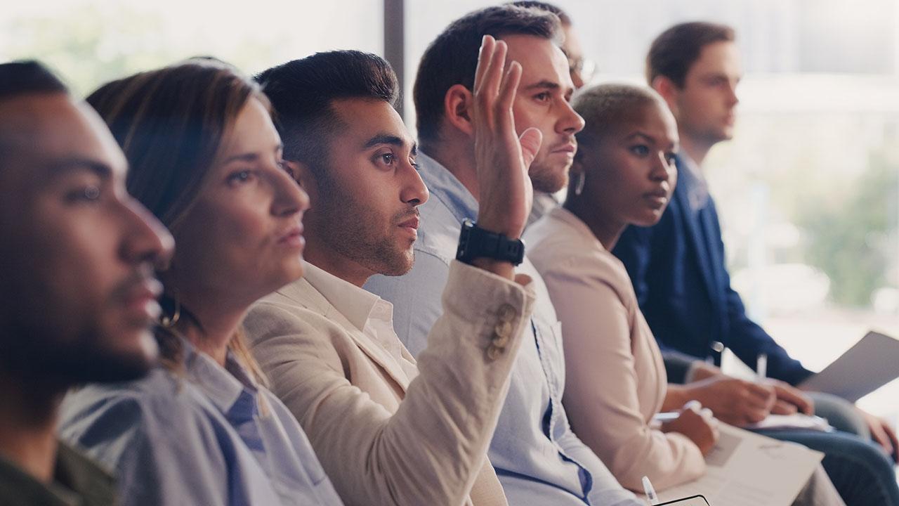 Adults at conference